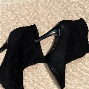 Audrey Brooke Black Suede Heeled Boots